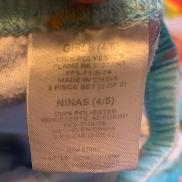 Shopkins Girls Pajama Set 2 Piece Shirt Pants Blue Size 4/5 - Picture 2 of 3